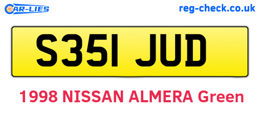 S351JUD are the vehicle registration plates.