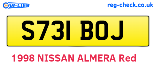 S731BOJ are the vehicle registration plates.