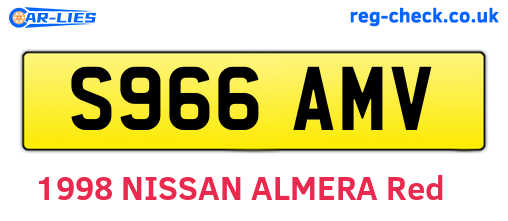 S966AMV are the vehicle registration plates.