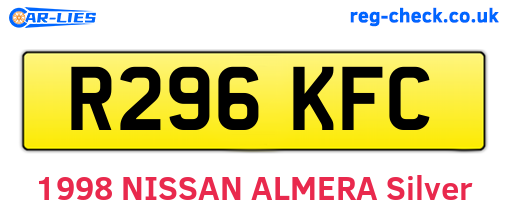 R296KFC are the vehicle registration plates.