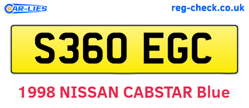 S360EGC are the vehicle registration plates.