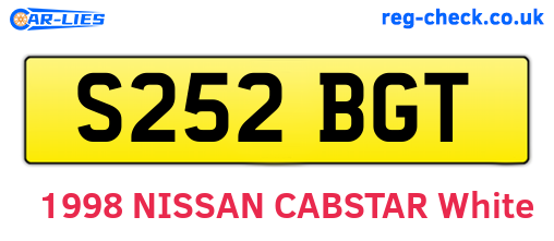 S252BGT are the vehicle registration plates.
