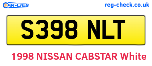 S398NLT are the vehicle registration plates.