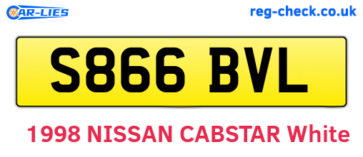 S866BVL are the vehicle registration plates.