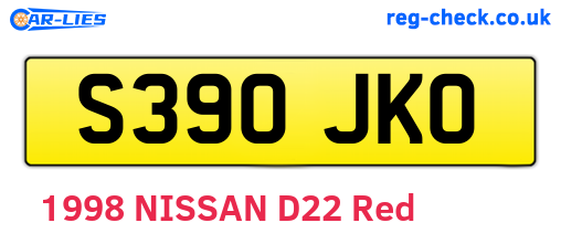 S390JKO are the vehicle registration plates.