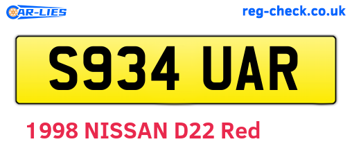 S934UAR are the vehicle registration plates.