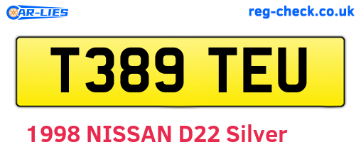 T389TEU are the vehicle registration plates.