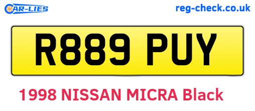 R889PUY are the vehicle registration plates.