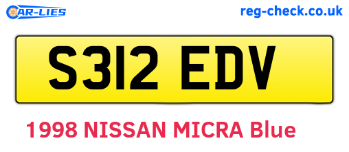 S312EDV are the vehicle registration plates.