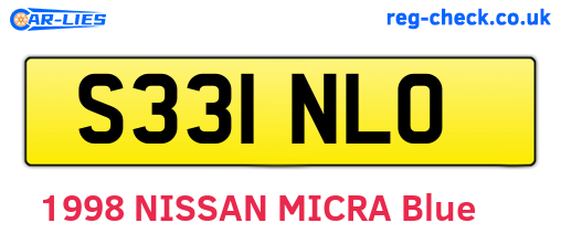 S331NLO are the vehicle registration plates.