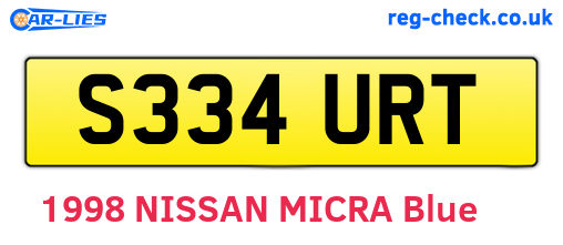 S334URT are the vehicle registration plates.