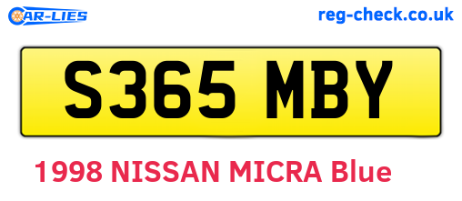 S365MBY are the vehicle registration plates.