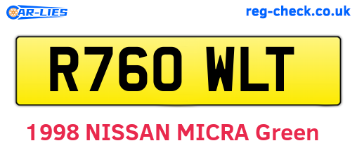 R760WLT are the vehicle registration plates.