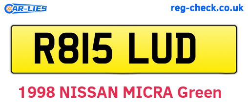 R815LUD are the vehicle registration plates.