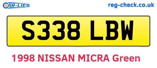 S338LBW are the vehicle registration plates.