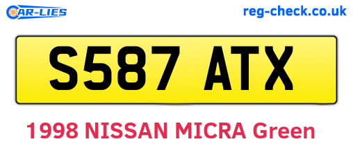S587ATX are the vehicle registration plates.