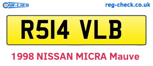 R514VLB are the vehicle registration plates.