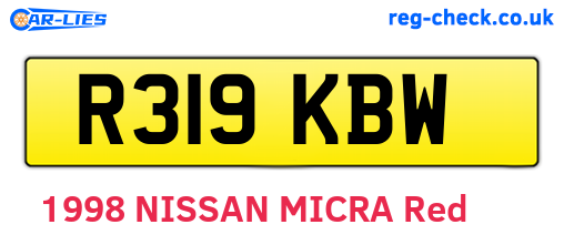 R319KBW are the vehicle registration plates.