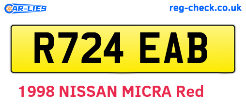 R724EAB are the vehicle registration plates.