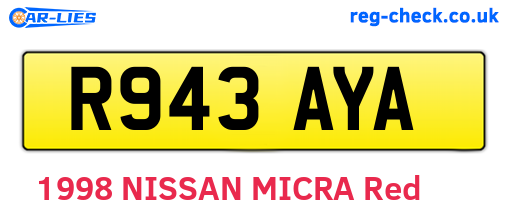 R943AYA are the vehicle registration plates.