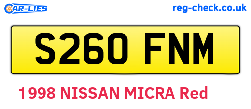 S260FNM are the vehicle registration plates.