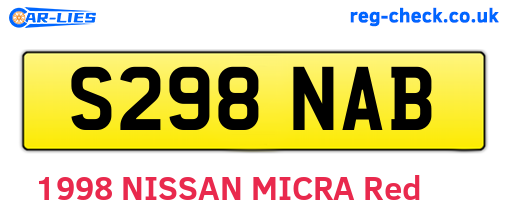 S298NAB are the vehicle registration plates.