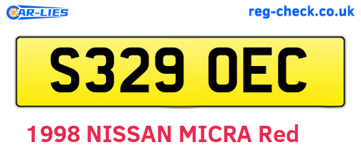 S329OEC are the vehicle registration plates.