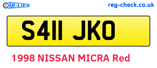 S411JKO are the vehicle registration plates.