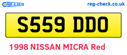 S559DDO are the vehicle registration plates.