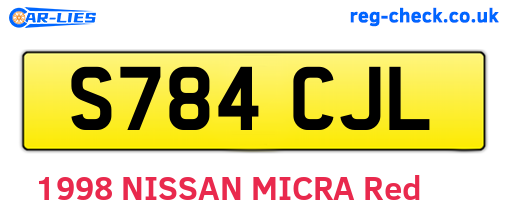 S784CJL are the vehicle registration plates.