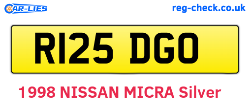 R125DGO are the vehicle registration plates.