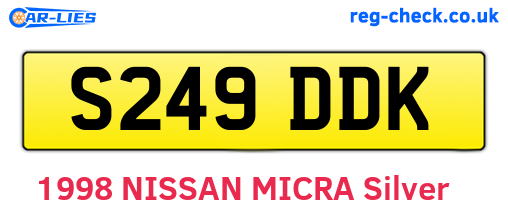S249DDK are the vehicle registration plates.