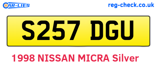 S257DGU are the vehicle registration plates.