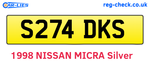 S274DKS are the vehicle registration plates.