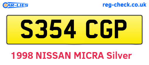 S354CGP are the vehicle registration plates.
