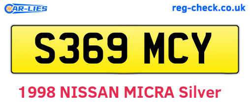 S369MCY are the vehicle registration plates.