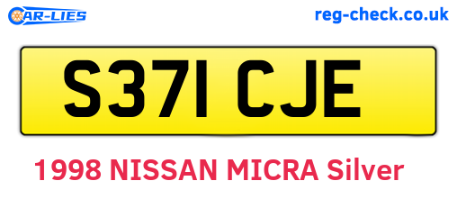 S371CJE are the vehicle registration plates.