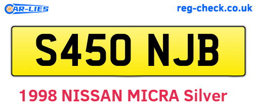 S450NJB are the vehicle registration plates.