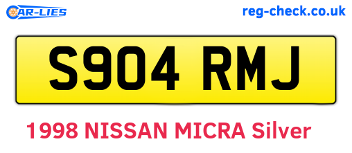 S904RMJ are the vehicle registration plates.