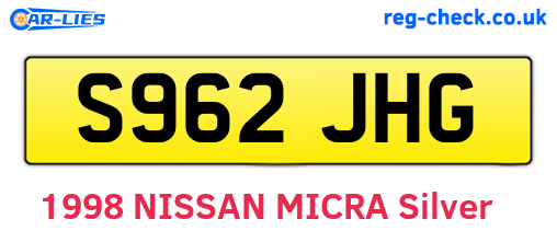 S962JHG are the vehicle registration plates.