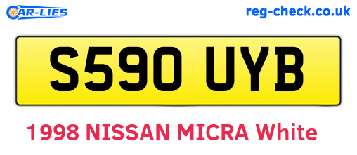 S590UYB are the vehicle registration plates.
