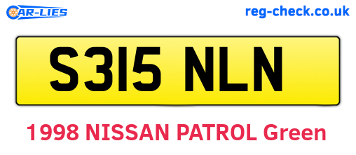 S315NLN are the vehicle registration plates.