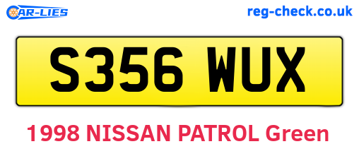 S356WUX are the vehicle registration plates.