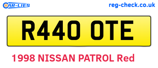 R440OTE are the vehicle registration plates.