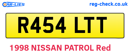 R454LTT are the vehicle registration plates.
