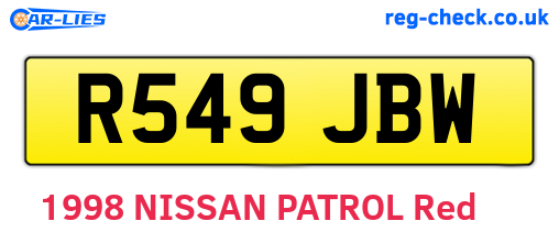 R549JBW are the vehicle registration plates.