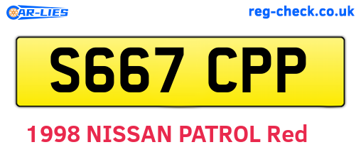 S667CPP are the vehicle registration plates.
