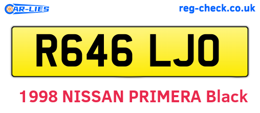 R646LJO are the vehicle registration plates.