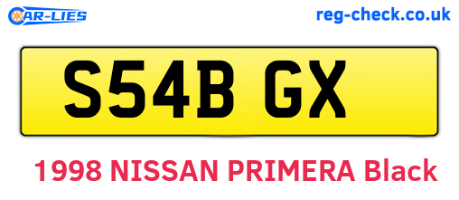 S54BGX are the vehicle registration plates.