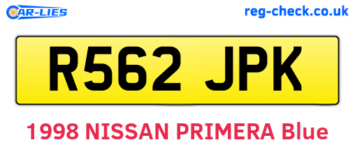 R562JPK are the vehicle registration plates.